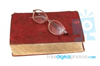 Book With Spectacles Stock Photo