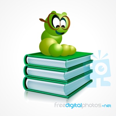 Book Worm Cartoon On Books Stock Image - Royalty Free Image ID 100128458 Book Worm Cartoon On Books Stock Image - Royalty Free Image ID 100128458