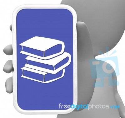 Books Online Represents Internet Schooling 3d Rendering Stock Image