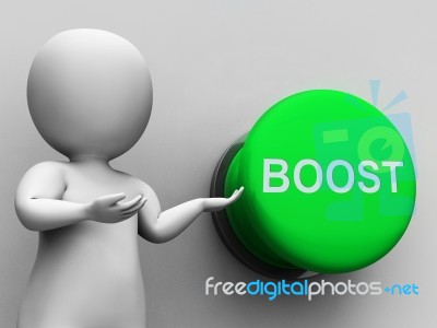 Boost Button Shows Imrovement Upgrade And Better Stock Image