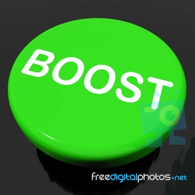 Boost Button Shows Promote Increase Encourage Stock Image