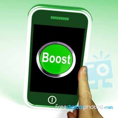Boost Smartphone Means Improve Efficiency And Performance Stock Image