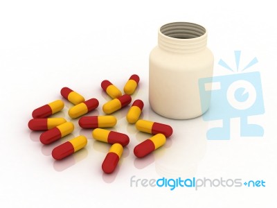 Bottle And Capsule Stock Image