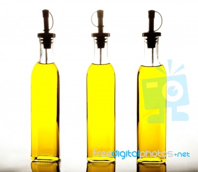 Bottles Of Olive Oil Stock Photo