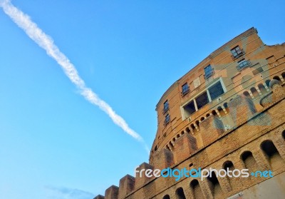 Bottom View Of Castel Sant'angelo In Rome Stock Photo