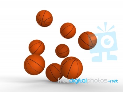 Bouncing Basket Balls Stock Image