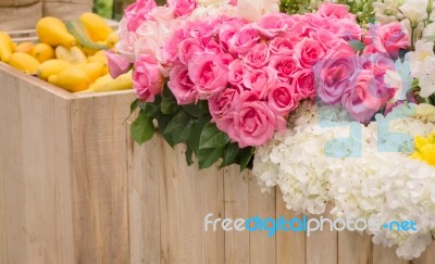 Bouquet Of Colorful Paper Flowers Stock Photo