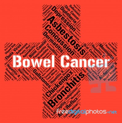 Bowel Cancer Indicates Ill Health And Ailments Stock Image