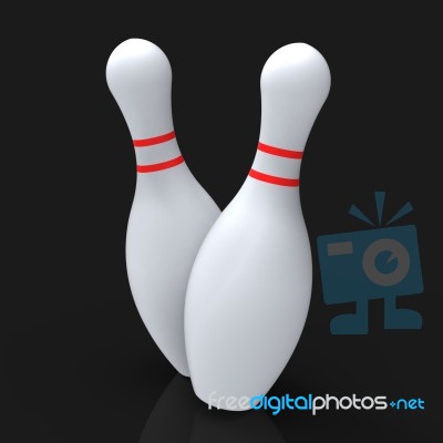 Bowling Pins Show Skittles Game Stock Image