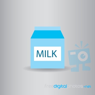 Box Milk Flat Icon   Illustration  Stock Image
