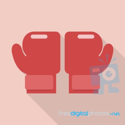 Boxing Gloves In Flat Style Stock Image