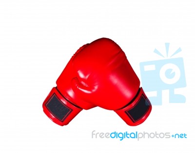 Boxing Gloves On White Background Stock Photo