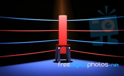 Boxing Ring With Chair At The Corner Stock Image