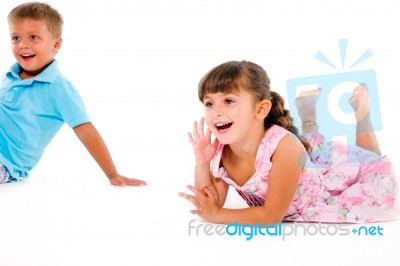Boy And Girl Smiling Stock Photo