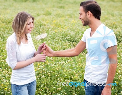 Boy Expressing His Love Stock Photo