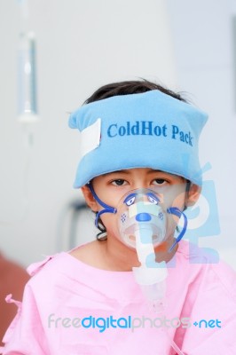 Boy Patient In Hospital Stock Photo