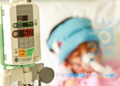 Boy Patient In Hospital Stock Photo
