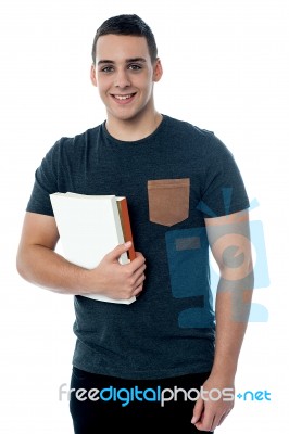 Boy Ready To Attend Class Stock Photo