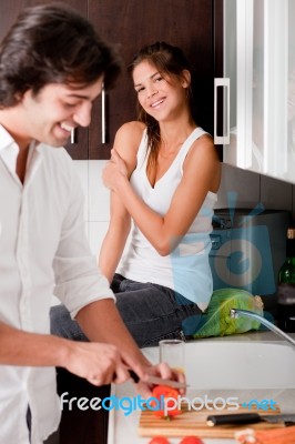 Boyfriend With His Girlfriend Stock Photo