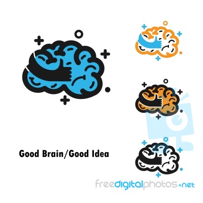 Brain And Hand Sign Stock Image