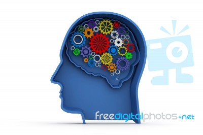 Brain design by cogs and gear Stock Image