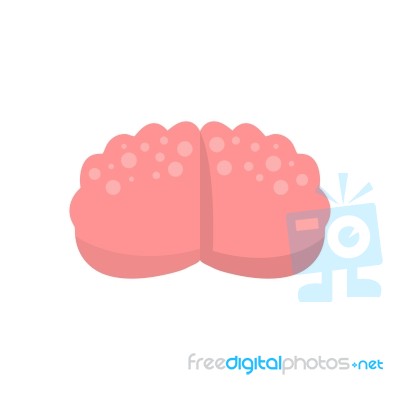 Brain Icon In Flat Style Stock Image