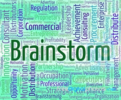 Brainstorm Word Represents Put Heads Together And Brainstormed Stock Image