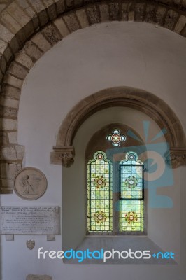 Bramber, West Sussex/uk - April 20 : Interior View Of St Nichola… Stock Photo