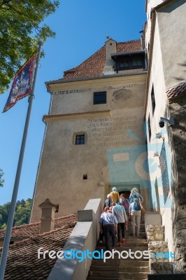 Bran, Transylvania/romania - September 20 : Exterior View Of Dra… Stock Photo