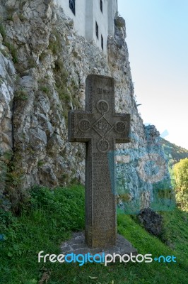 Bran, Transylvania/romania - September 20 : View Of A Stone Cros… Stock Photo