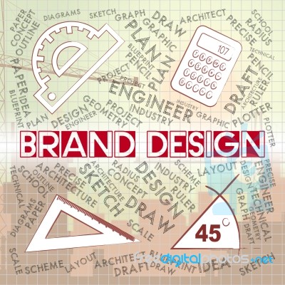 Brand Design Shows Branding Concept And Logo Stock Image
