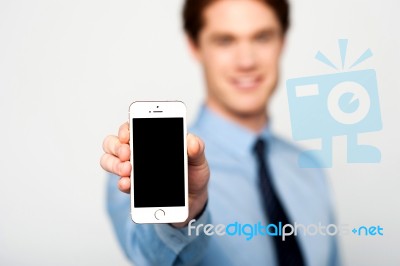 Brand New Cellphone Is Out For Sale, Buy Now! Stock Photo