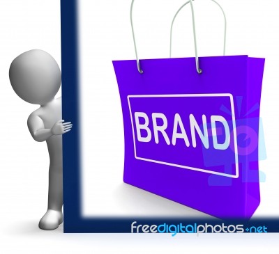 Brand Shopping Sign Shows Branding Trademark Or Label Stock Image