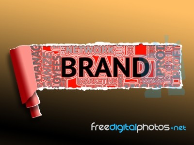Brand Word Indicates Company Identity 3d Illustration Stock Image