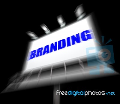 Branding Media Sign Displays Company Brand Labels Stock Image