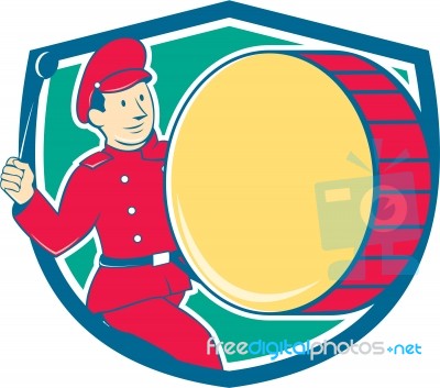 Brass Drum Drummer Marching Shield Stock Image