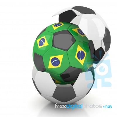 Brazil Soccer Ball Isolated White Background Stock Image
