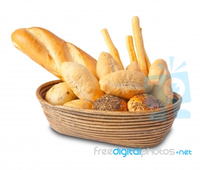 Bread In Basket Stock Photo