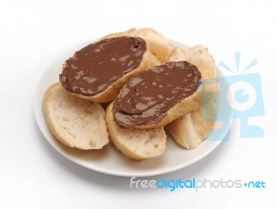 Bread With Chocolate Stock Photo
