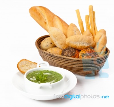 Bread With Sauce Stock Photo