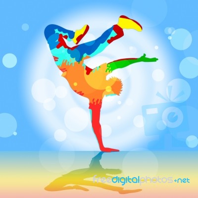 Break Dancer Indicates Disco Dancing And Breakdancer Stock Image