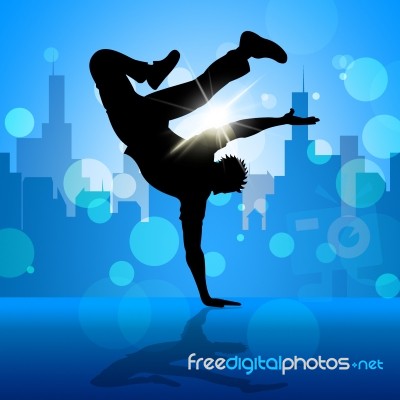 Break Dancer Indicates Street Dancing And Breakdancing Stock Image