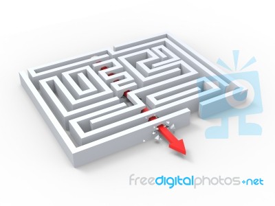 Break Out Of Maze Showing Puzzle Exit Stock Image