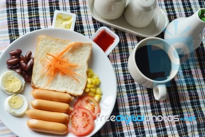 Breakfast In Cafe Stock Photo
