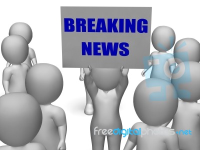 Breaking News Board Character Means Latest Announcements And Bul… Stock Image