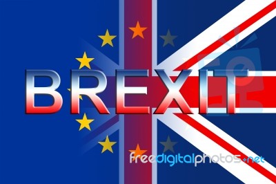 Brexit Flags Means Kingdom Britain Politics And Remain Stock Image
