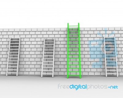 Brick Wall Represents Chalenges Ahead And Brickwall Stock Image