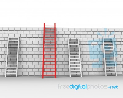 Brick Wall Shows Chalenges Ahead And Brickwall Stock Image