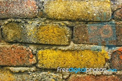 Brick Wall With Color Stock Photo