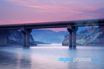 Bridge Over Lake Stock Photo